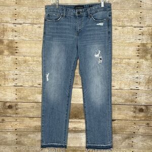 LUCKY BRAND SIZE 8  SWEET CROP  BROKEN IN CASUAL WEAR EVERYDAY DENIM CROP JEANS